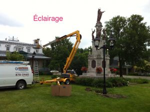 Éclairage d'une statue- Éclairage intérieur et extérieur à Saint-Augustin-de-Desmaures - Marois Electricien Québec